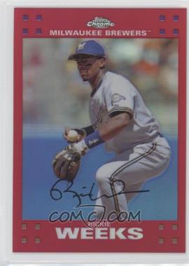 2007 Topps Chrome - [Base] - Red Refractor #140 - Rickie Weeks /99