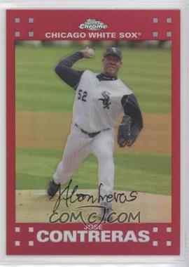 2007 Topps Chrome - [Base] - Red Refractor #206 - Jose Contreras /99