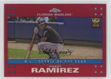 2007 Topps Chrome - [Base] - Red Refractor #255 - Hanley Ramirez /99