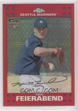 2007 Topps Chrome - [Base] - Red Refractor #306 - Ryan Feierabend /99