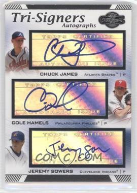 2007 Topps Co-Signers - Tri-Signers Autographs #TS-JHS - Chuck James, Jeremy Sowers, Cole Hamels