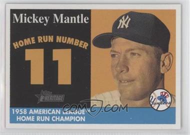 2007 Topps Heritage - 1958 Mickey Mantle Home Run Champion #MHRC11 - Mickey Mantle