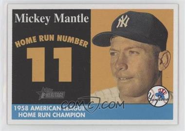 2007 Topps Heritage - 1958 Mickey Mantle Home Run Champion #MHRC11 - Mickey Mantle