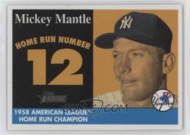 2007 Topps Heritage - 1958 Mickey Mantle Home Run Champion #MHRC12 - Mickey Mantle