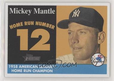 2007 Topps Heritage - 1958 Mickey Mantle Home Run Champion #MHRC12 - Mickey Mantle