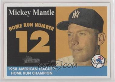 2007 Topps Heritage - 1958 Mickey Mantle Home Run Champion #MHRC12 - Mickey Mantle