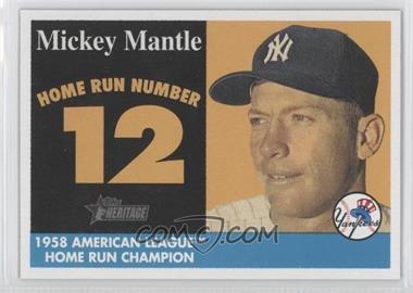 2007 Topps Heritage - 1958 Mickey Mantle Home Run Champion #MHRC12 - Mickey Mantle