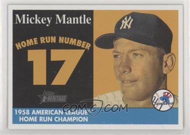 2007 Topps Heritage - 1958 Mickey Mantle Home Run Champion #MHRC17 - Mickey Mantle