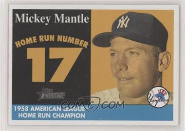 2007 Topps Heritage - 1958 Mickey Mantle Home Run Champion #MHRC17 - Mickey Mantle