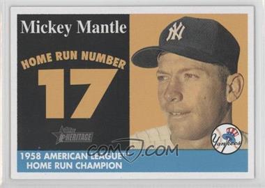 2007 Topps Heritage - 1958 Mickey Mantle Home Run Champion #MHRC17 - Mickey Mantle