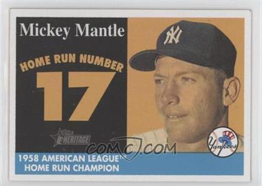 2007 Topps Heritage - 1958 Mickey Mantle Home Run Champion #MHRC17 - Mickey Mantle