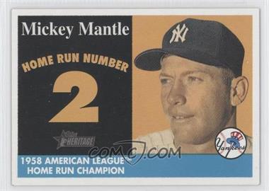 2007 Topps Heritage - 1958 Mickey Mantle Home Run Champion #MHRC2 - Mickey Mantle