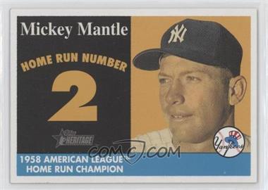 2007 Topps Heritage - 1958 Mickey Mantle Home Run Champion #MHRC2 - Mickey Mantle