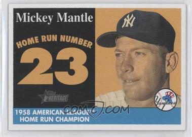 2007 Topps Heritage - 1958 Mickey Mantle Home Run Champion #MHRC23 - Mickey Mantle