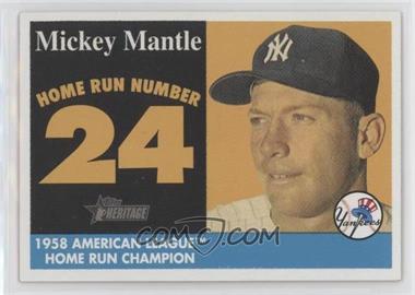 2007 Topps Heritage - 1958 Mickey Mantle Home Run Champion #MHRC24 - Mickey Mantle