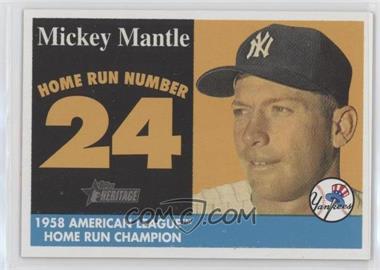 2007 Topps Heritage - 1958 Mickey Mantle Home Run Champion #MHRC24 - Mickey Mantle