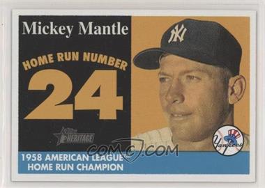 2007 Topps Heritage - 1958 Mickey Mantle Home Run Champion #MHRC24 - Mickey Mantle