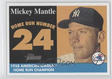 2007 Topps Heritage - 1958 Mickey Mantle Home Run Champion #MHRC24 - Mickey Mantle