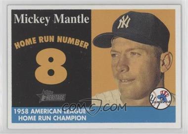 2007 Topps Heritage - 1958 Mickey Mantle Home Run Champion #MHRC8 - Mickey Mantle