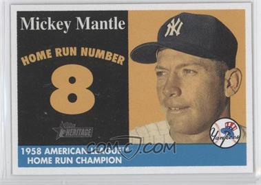 2007 Topps Heritage - 1958 Mickey Mantle Home Run Champion #MHRC8 - Mickey Mantle