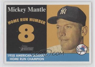 2007 Topps Heritage - 1958 Mickey Mantle Home Run Champion #MHRC8 - Mickey Mantle