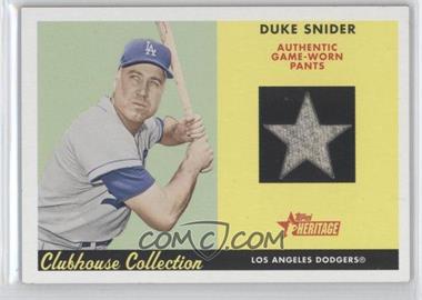 2007 Topps Heritage - Clubhouse Collection Relics #CC DS - Duke Snider