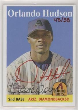 2007 Topps Heritage - Real One Autographs - Red Ink #ROA-OH - Orlando Hudson /58