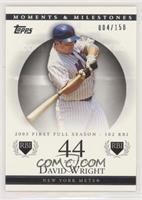 David Wright (2005 First Full Season - 102 RBI) [Noted] #/150