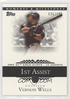 Vernon Wells (2005 AL Gold Glove - 12 Assists) #/150