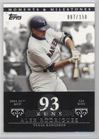 Alex Rodriguez (2003 AL MVP - 124 Runs) #/150