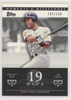 Derek Jeter (1996 AL ROY - 183 Hits) #/150