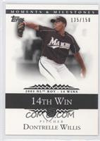 Dontrelle Willis (2003 NL ROY - 14 Wins) #/150