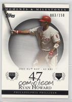 Ryan Howard (2005 NL ROY - 63 RBI) #/150