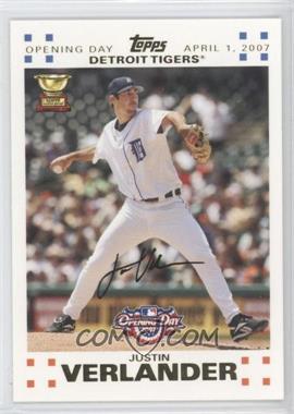 2007 Topps Opening Day - [Base] - Gold #187 - Justin Verlander /2007