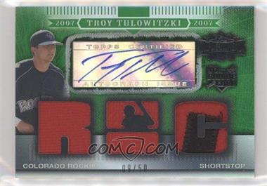 2007 Topps Triple Threads - [Base] - Emerald #184 - Troy Tulowitzki (RC) /50