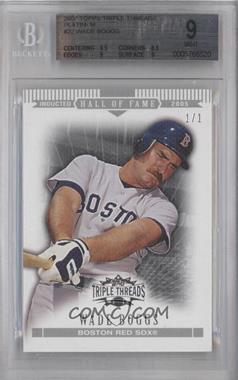 2007 Topps Triple Threads - [Base] - Platinum #22 - Wade Boggs /1 [BGS 9 MINT]