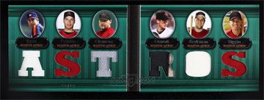 2007 Topps Triple Threads - Double Combo Relics - Emerald #28 - Nolan Ryan, Andy Pettitte, Roger Clemens, Roy Oswalt, Lance Berkman, Craig Biggio /18