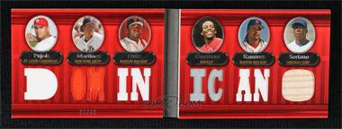 2007 Topps Triple Threads - Double Combo Relics #11 - Albert Pujols, Pedro Martinez, David Ortiz, Vladimir Guerrero, Manny Ramirez, Alfonso Soriano /36