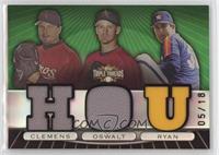 Roger Clemens, Roy Oswalt, Nolan Ryan #/18