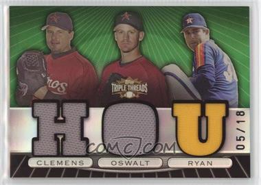 2007 Topps Triple Threads - Relic Combos - Emerald #TTRC35 - Roger Clemens, Roy Oswalt, Nolan Ryan /18