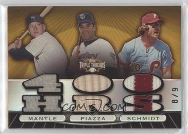 2007 Topps Triple Threads - Relic Combos - Gold #TTRC72 - Mickey Mantle, Mike Piazza, Mike Schmidt /9 [EX to NM]