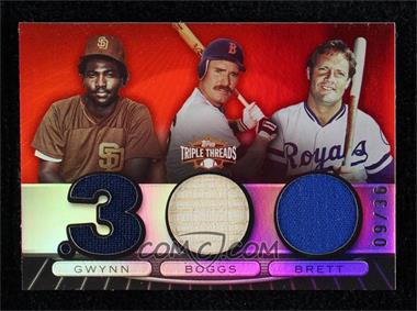 2007 Topps Triple Threads - Relic Combos #TTRC 68 - Tony Gwynn, Wade Boggs, George Brett /36