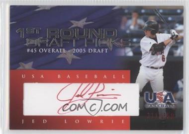 2007 USA Baseball - 1st Round Draft Picks Autographs - Red Ink #DP-20 - Jed Lowrie /350