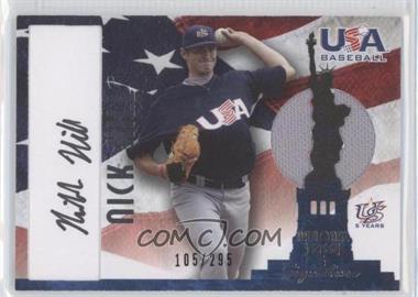 2007 USA Baseball - National Jersey & Signature - Black Ink #AJ-13 - Nick Hill /295