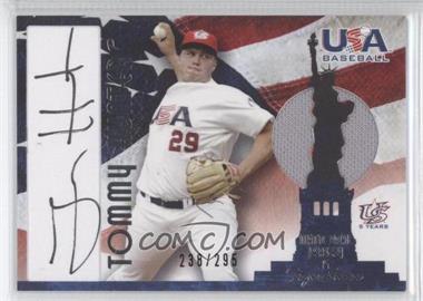 2007 USA Baseball - National Jersey & Signature - Black Ink #AJ-16 - Tommy Hunter /295