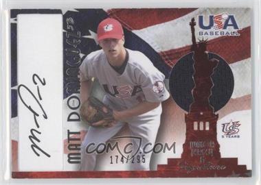 2007 USA Baseball - National Jersey & Signature - Black Ink #AJ-26 - Matt Dominguez /295