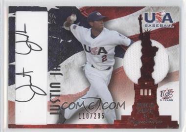 2007 USA Baseball - National Jersey & Signature - Black Ink #AJ-32 - Justin Jackson /295