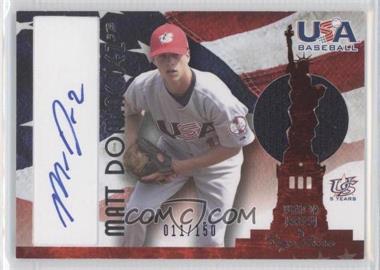 2007 USA Baseball - National Jersey & Signature - Blue Ink #AJ-26 - Matt Dominguez /150