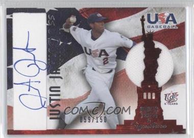 2007 USA Baseball - National Jersey & Signature - Blue Ink #AJ-32 - Justin Jackson /150