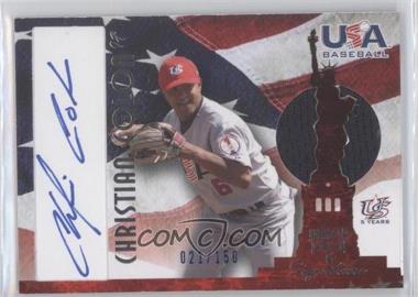 2007 USA Baseball - National Jersey & Signature - Blue Ink #AJ-33 - Christian Colon /150